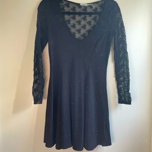 Black lacey long sleeve mini dress